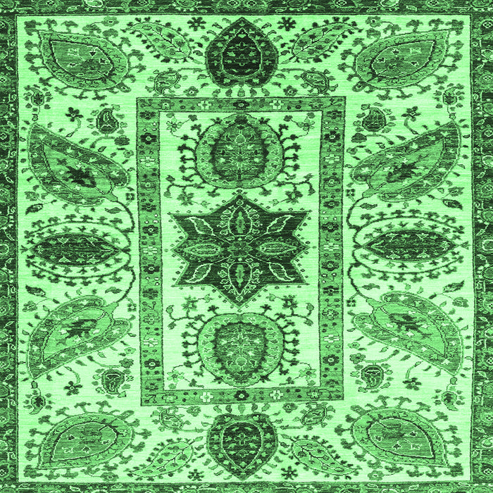 Square Oriental Emerald Green Modern Rug, abs3379emgrn