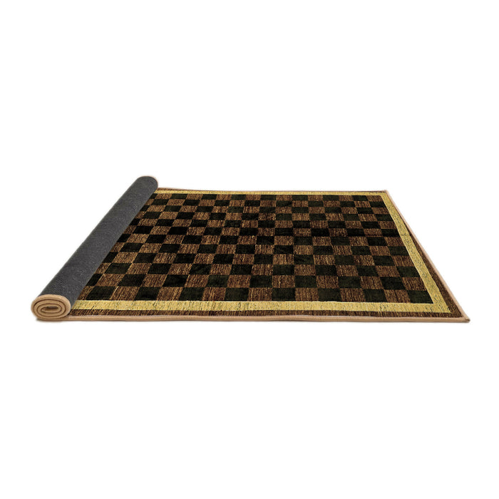 Sideview of Checkered Brown Modern Rug, abs337brn
