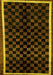 Checkered Yellow Modern Rug, abs337yw