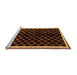 Sideview of Machine Washable Checkered Orange Modern Area Rugs, wshabs337org