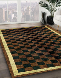 Abstract Hazel Green Checkered Rug, abs337