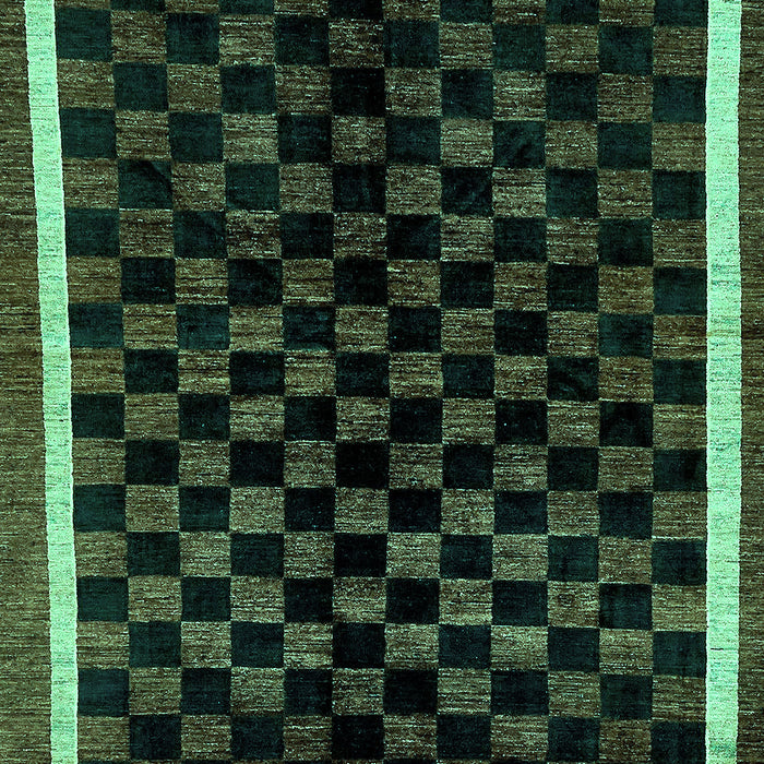 Checkered Turquoise Modern Rug, abs337turq