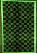 Checkered Green Modern Rug, abs337grn