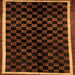 Square Checkered Orange Modern Rug, abs337org