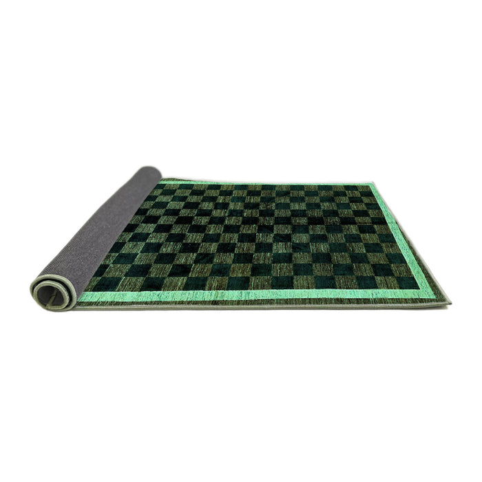 Sideview of Checkered Turquoise Modern Rug, abs337turq