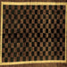 Square Machine Washable Checkered Brown Modern Rug, wshabs337brn
