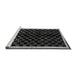 Sideview of Machine Washable Checkered Gray Modern Rug, wshabs337gry