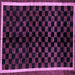 Square Checkered Purple Modern Rug, abs337pur