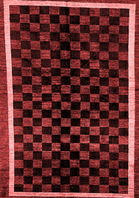 Checkered Red Modern Rug, abs337red