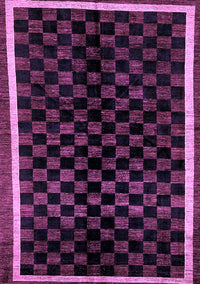 Checkered Purple Modern Rug, abs337pur