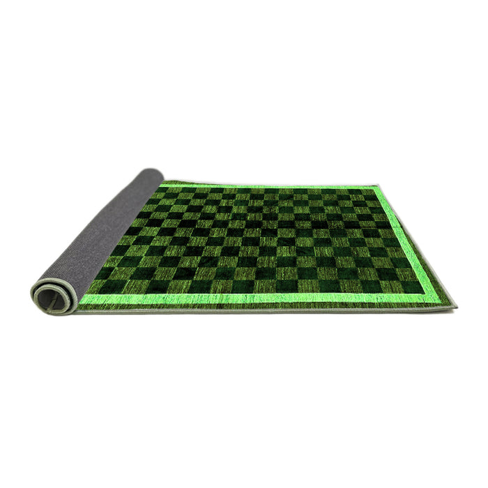 Sideview of Checkered Green Modern Rug, abs337grn