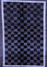 Machine Washable Checkered Blue Modern Rug, wshabs337blu