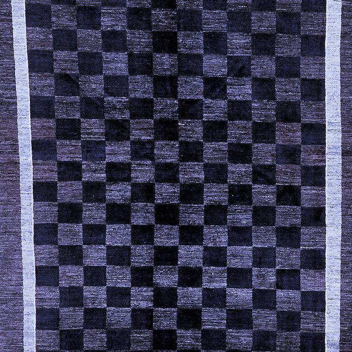 Machine Washable Checkered Blue Modern Rug, wshabs337blu