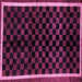 Square Machine Washable Checkered Pink Modern Rug, wshabs337pnk
