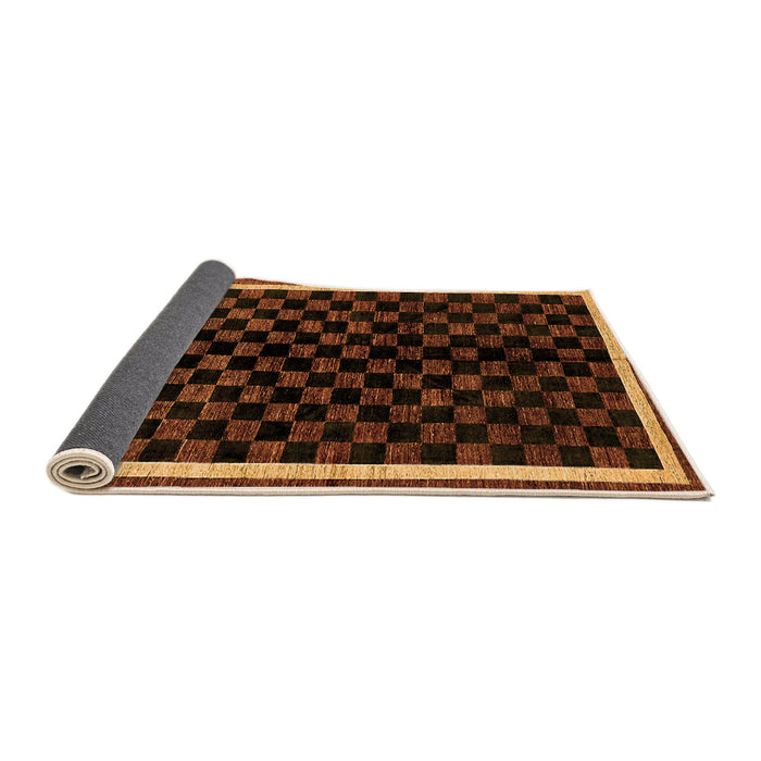 Sideview of Checkered Orange Modern Rug, abs337org