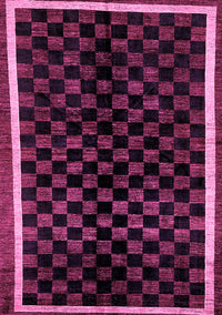 Checkered Pink Modern Rug, abs337pnk