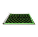 Sideview of Machine Washable Checkered Green Modern Area Rugs, wshabs337grn