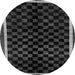 Round Checkered Gray Modern Rug, abs337gry