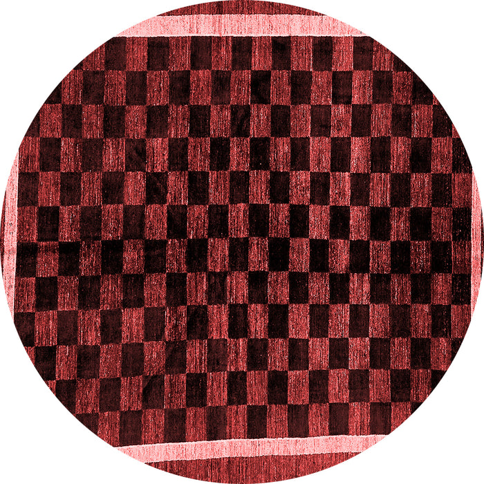Machine Washable Checkered Red Modern Rug, wshabs337red