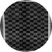 Round Machine Washable Checkered Gray Modern Rug, wshabs337gry