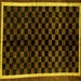 Square Machine Washable Checkered Yellow Modern Rug, wshabs337yw