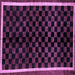 Square Machine Washable Checkered Purple Modern Area Rugs, wshabs337pur