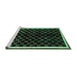 Sideview of Machine Washable Checkered Turquoise Modern Area Rugs, wshabs337turq