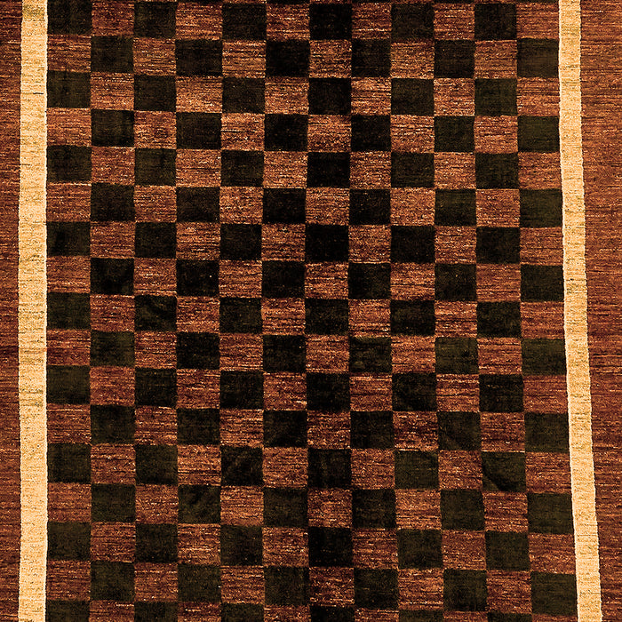 Checkered Orange Modern Rug, abs337org