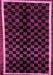 Machine Washable Checkered Pink Modern Rug, wshabs337pnk
