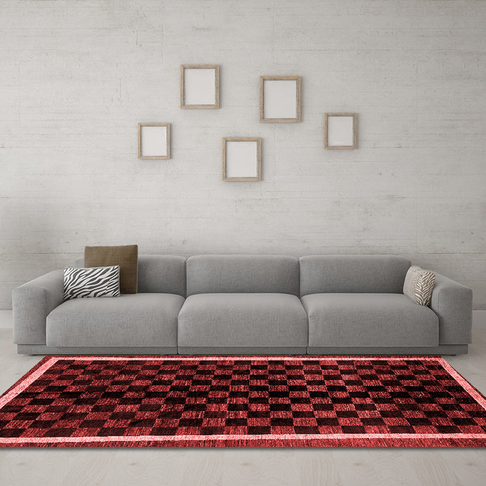 Modern Red Washable Rugs