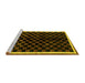 Sideview of Machine Washable Checkered Yellow Modern Rug, wshabs337yw