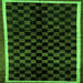 Square Checkered Green Modern Rug, abs337grn