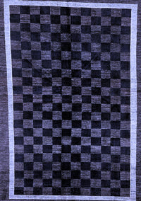 Checkered Blue Modern Rug, abs337blu