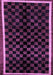 Machine Washable Checkered Purple Modern Area Rugs, wshabs337pur