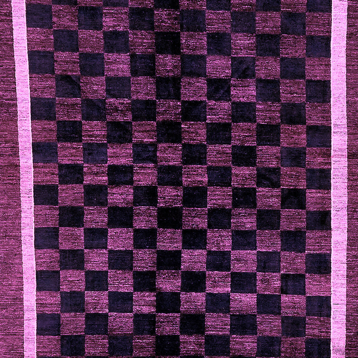 Machine Washable Checkered Purple Modern Area Rugs, wshabs337pur