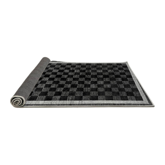 Sideview of Checkered Gray Modern Rug, abs337gry
