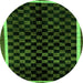 Round Checkered Green Modern Rug, abs337grn