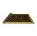 Sideview of Checkered Yellow Modern Rug, abs337yw