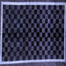 Square Machine Washable Checkered Blue Modern Rug, wshabs337blu
