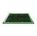 Sideview of Machine Washable Checkered Emerald Green Modern Area Rugs, wshabs337emgrn