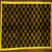 Square Checkered Yellow Modern Rug, abs337yw