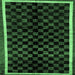 Square Checkered Emerald Green Modern Rug, abs337emgrn