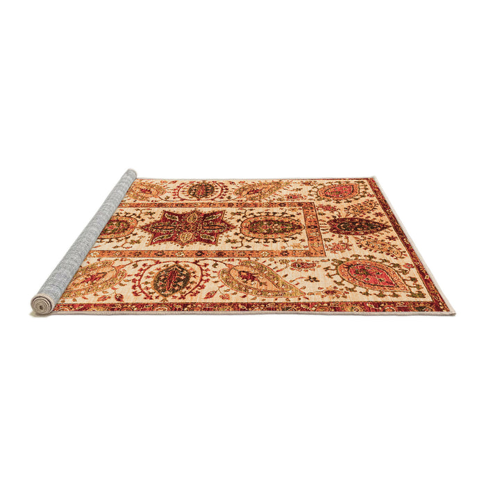 Sideview of Machine Washable Oriental Orange Modern Area Rugs, wshabs3380org