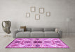 Machine Washable Oriental Purple Modern Area Rugs in a Living Room, wshabs3380pur