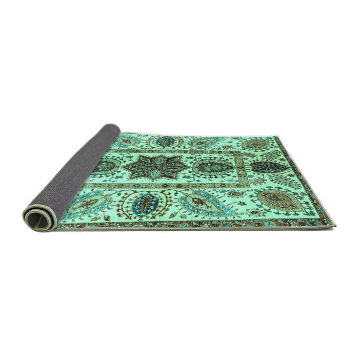 Sideview of Oriental Turquoise Modern Rug, abs3380turq