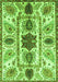 Machine Washable Oriental Green Modern Area Rugs, wshabs3380grn