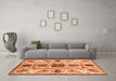 Machine Washable Oriental Orange Modern Area Rugs in a Living Room, wshabs3380org