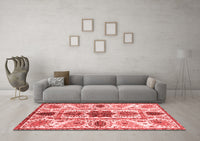 Machine Washable Oriental Red Modern Rug, wshabs3380red