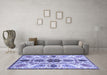 Machine Washable Oriental Blue Modern Rug in a Living Room, wshabs3380blu