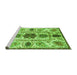 Sideview of Machine Washable Oriental Green Modern Area Rugs, wshabs3380grn